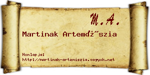 Martinak Artemíszia névjegykártya